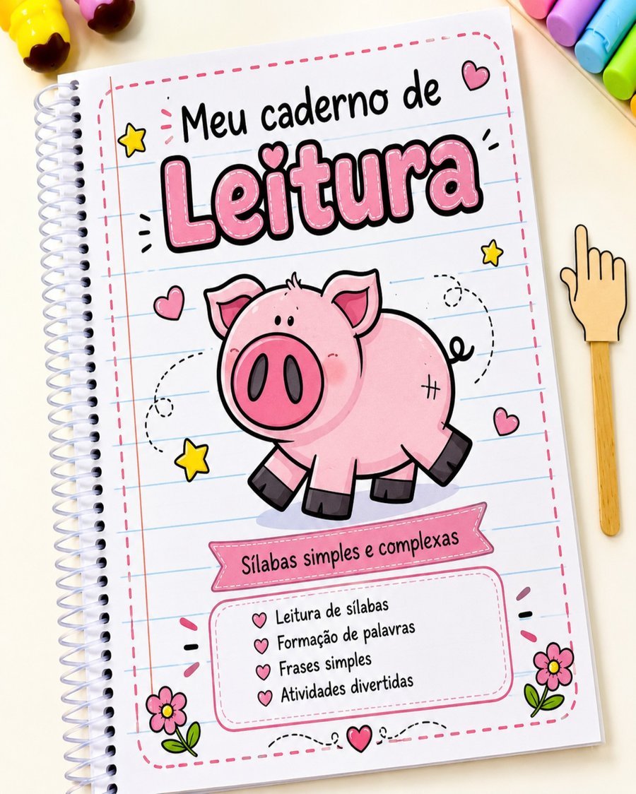 Capa Meu Caderno de Leitura Porquinho